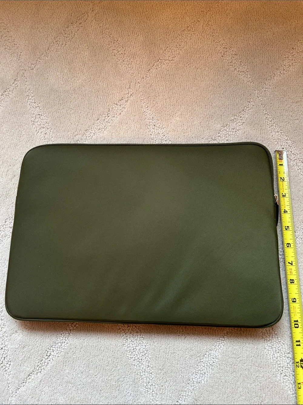 kate spade Olive Green Laptop Sleeve with Logo Plaque - Zip Closure
